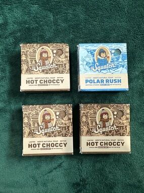 Dr. Squatch Men’s Natural Soap Bars — Hot Choccy (Brown) & Polar Rush (Blue)
